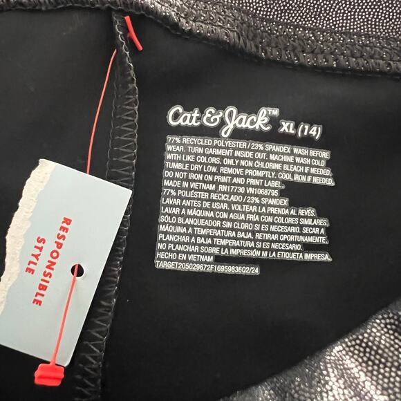 Cat & Jack wet look glitter shine leggings black - Picture 5 of 5